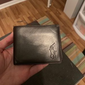 Brown leather polo RL wallet